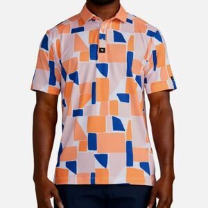 Bad Birdie Catalina Mens Size XL Geometric Shape Short Sleeve Golf Polo Shirt